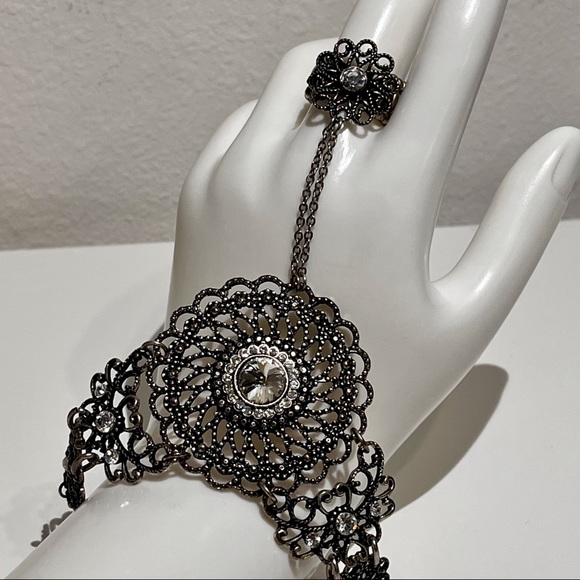 Vintage VCLM Chain Ring Bracelet Mandala - Picture 3 of 15